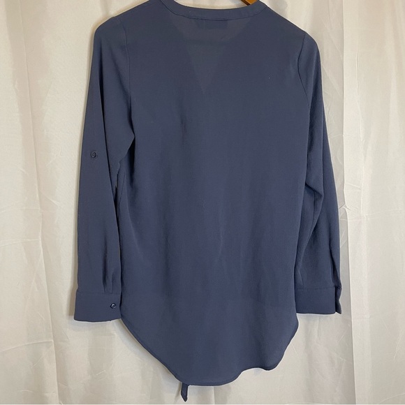 APT 9 Women’s Blue Long Sleeve Button Down Tie Front Size XS - Picture 7 of 12